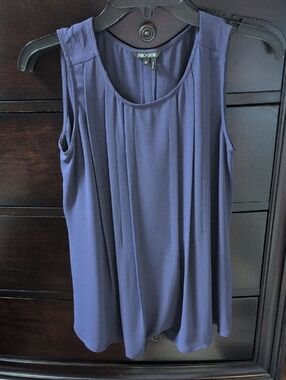 NIC+ZOE Navy Pleated Sleeveless Camisole